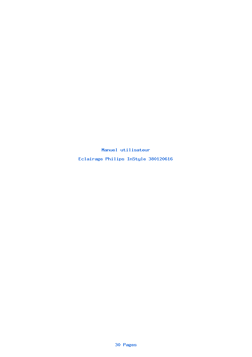 Page 1 de la notice Manuel utilisateur Philips InStyle 380120616