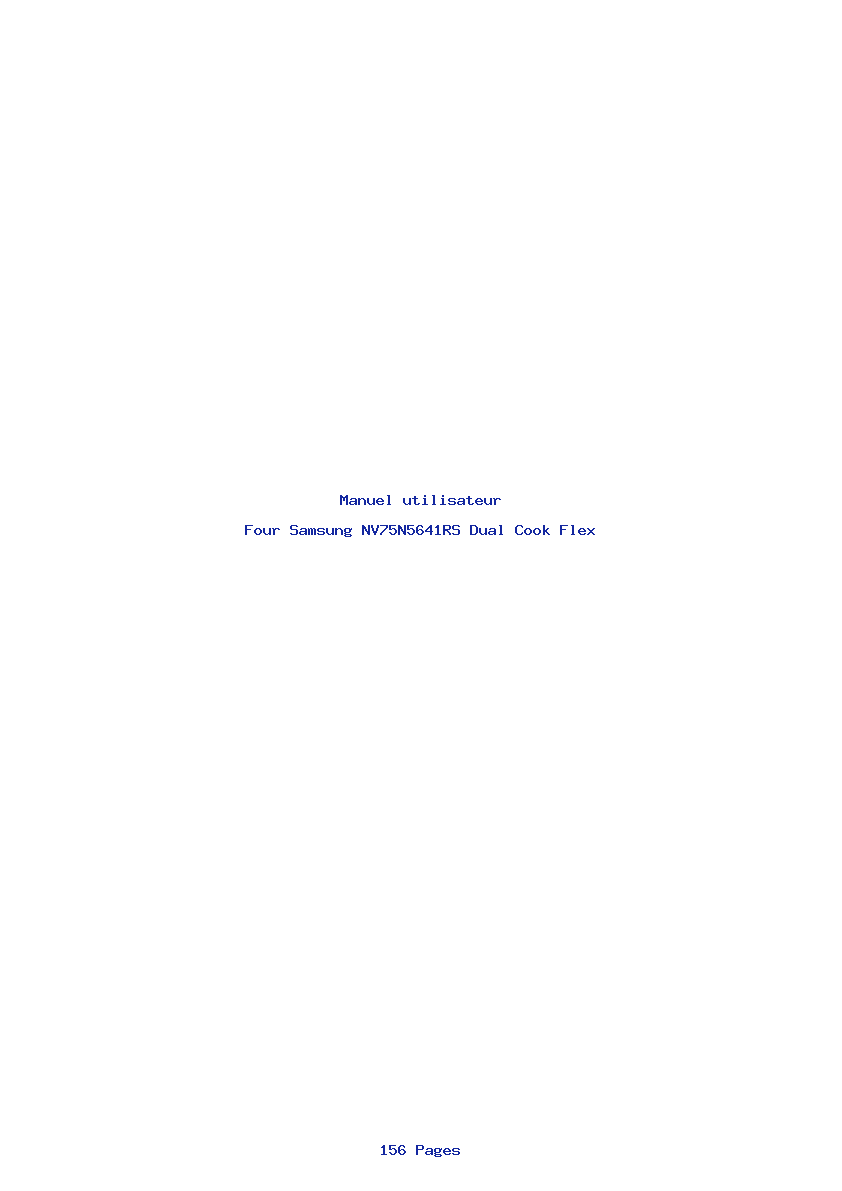 Page 1 de la notice Manuel utilisateur Samsung NV75N5641RS Dual Cook Flex