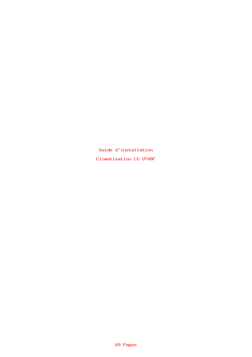 Page 1 de la notice Guide d'installation LG UT48F