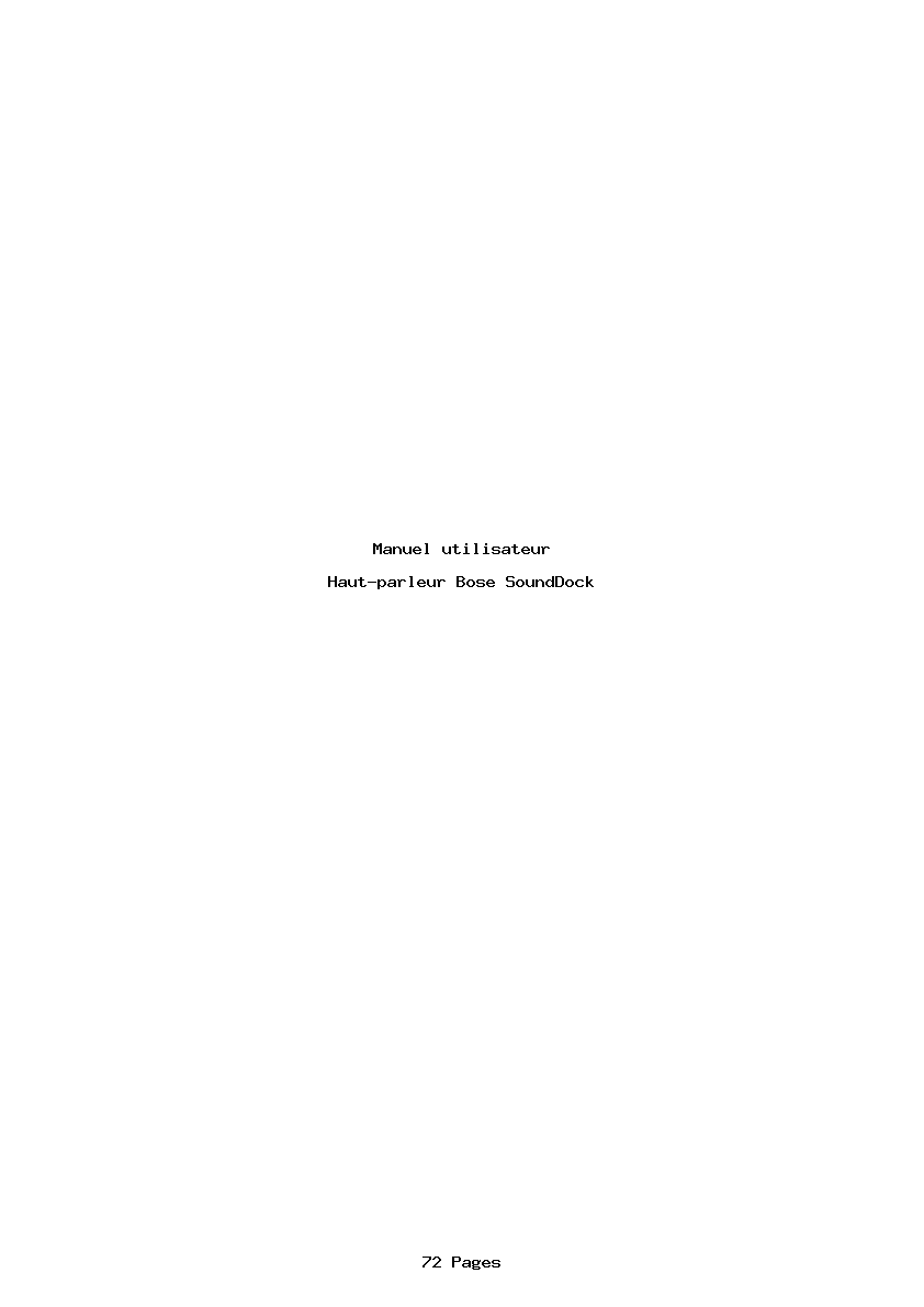 Page 1 de la notice Manuel utilisateur Bose SoundDock