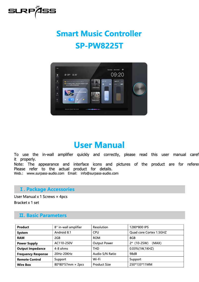 Page 1 de la notice Manuel utilisateur Pure Acoustics Jolt X825