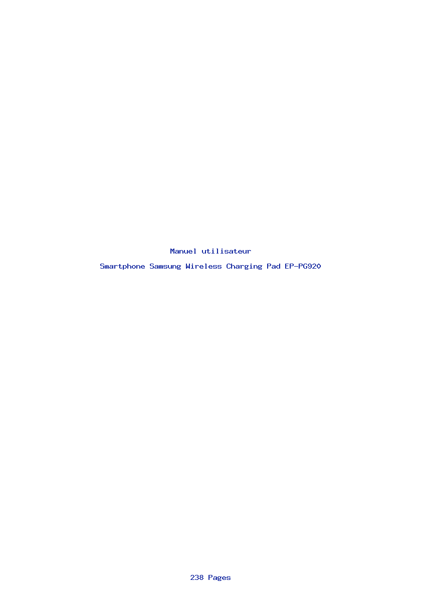 Page 1 de la notice Manuel utilisateur Samsung Wireless Charging Pad EP-PG920