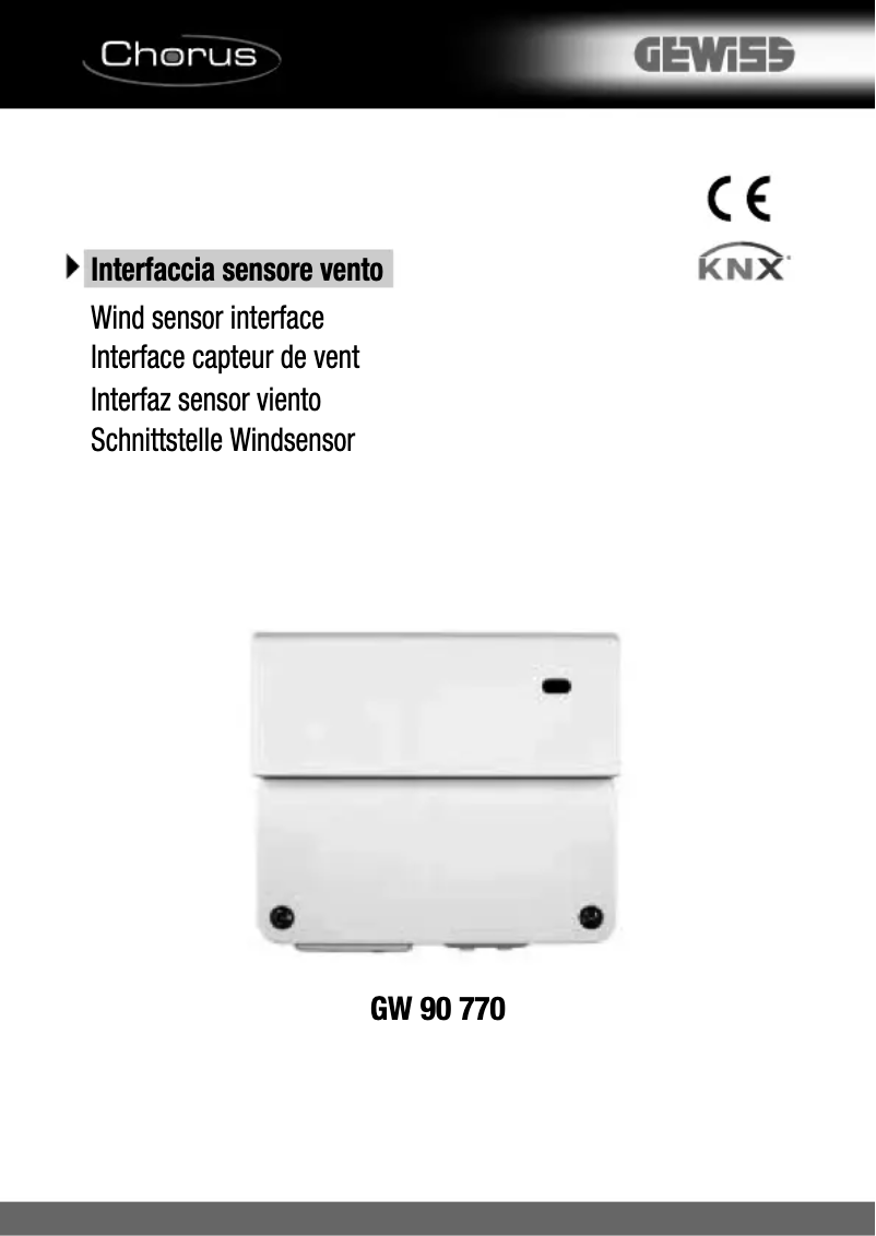 Page 1 of the manual User Manual Gewiss GW90770