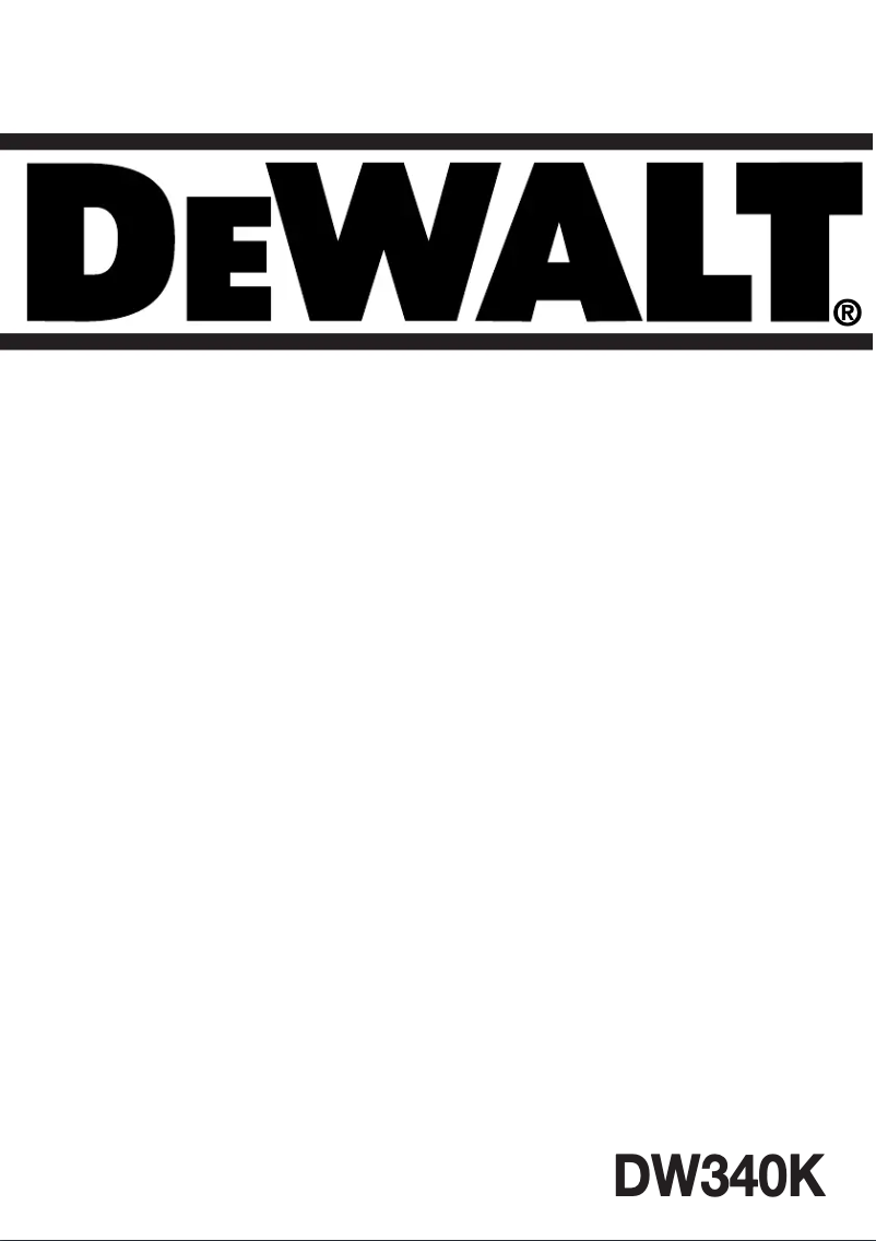Page 1 de la notice Manuel utilisateur DeWalt DW340K