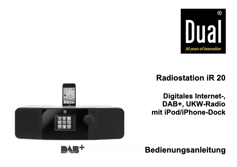 Page 1 de la notice Manuel utilisateur Dual iR 20