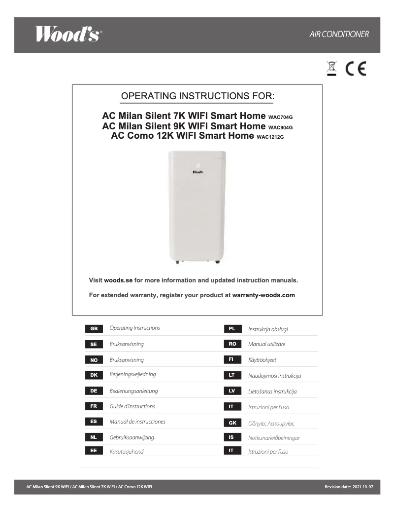 Página 1 del manual Manual de usuario Wood's WAC904G