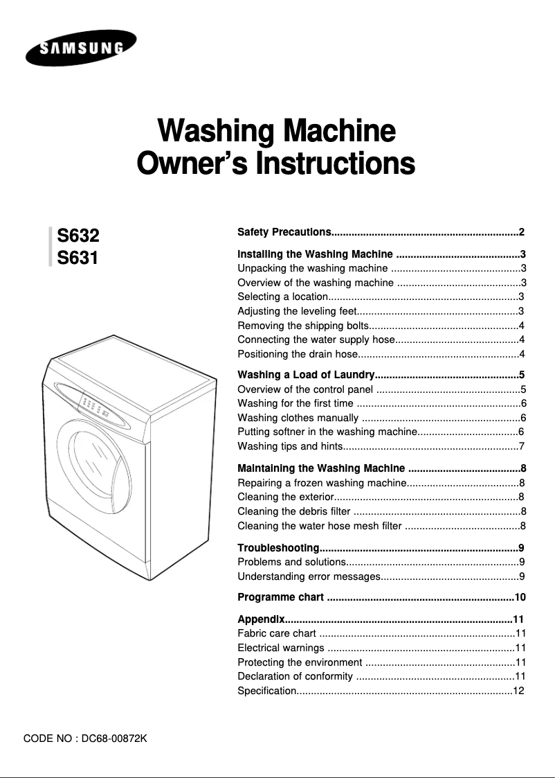 Page 1 de la notice Manuel utilisateur Samsung S631