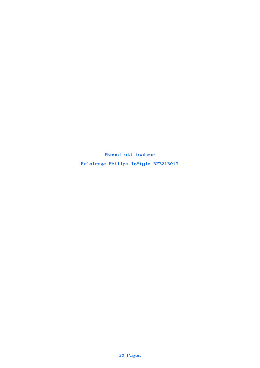 Page 1 de la notice Manuel utilisateur Philips InStyle 373713016