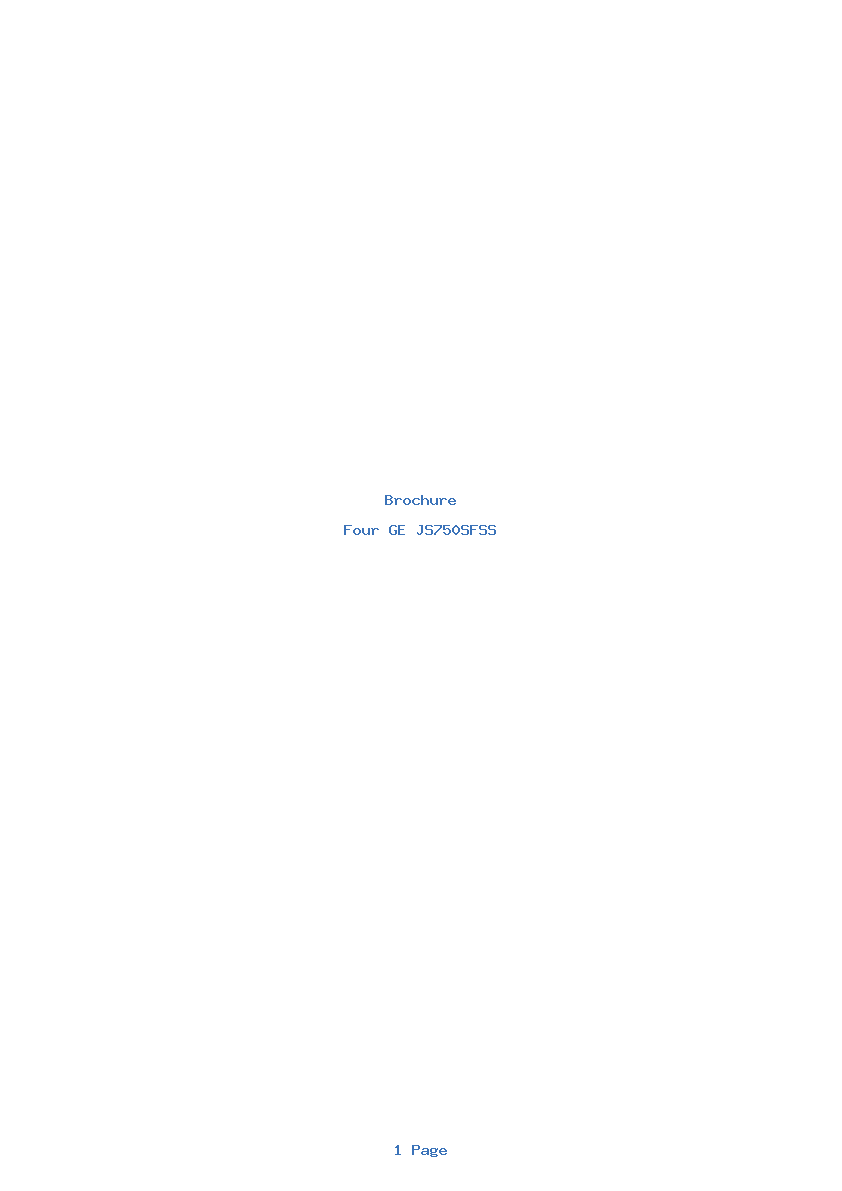 Page 1 de la notice Brochure GE JS750SFSS