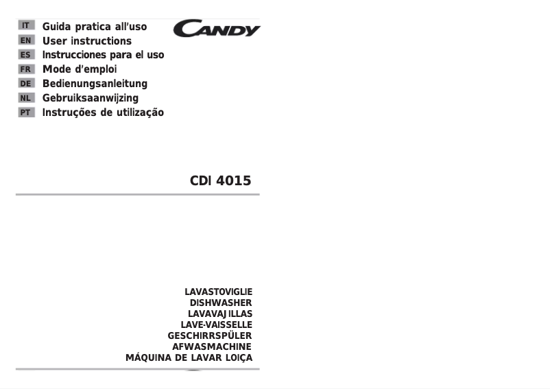 Page 1 de la notice Manuel utilisateur Candy CDI 4015