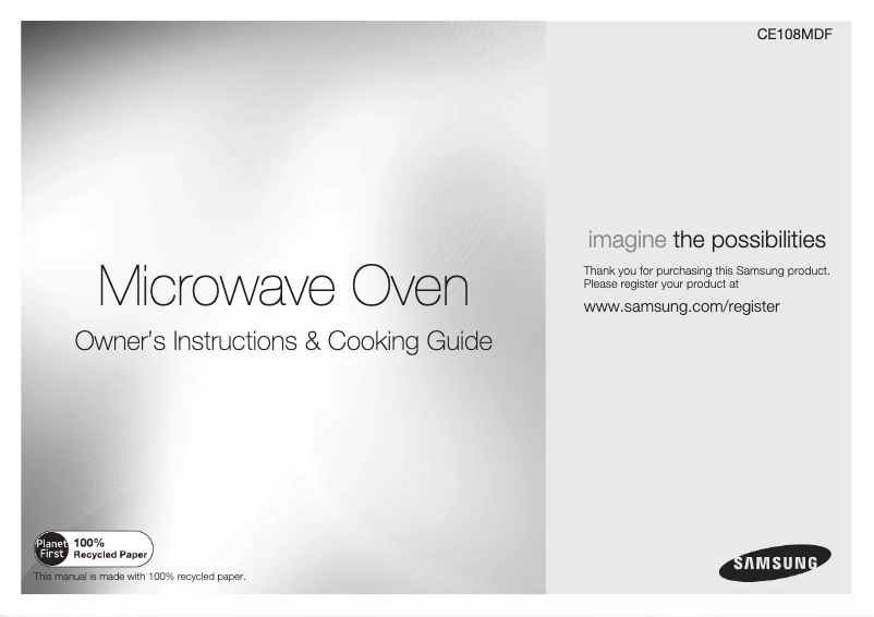 Página 1 del manual Manual de usuario Samsung CE108MDF-M