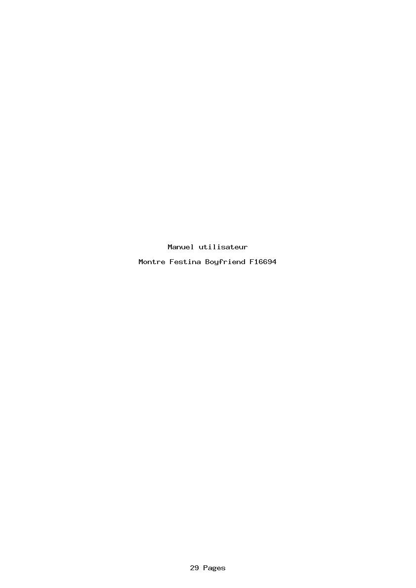 Page 1 de la notice Manuel utilisateur Festina Boyfriend F16694