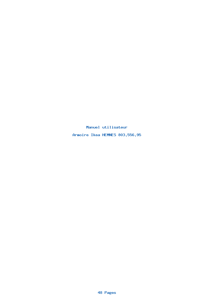 Page 1 de la notice Manuel utilisateur Ikea HEMNES 803.556.95