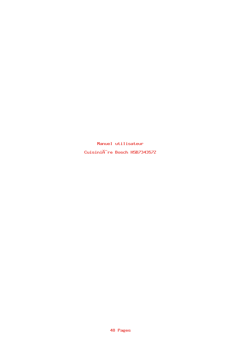 Page 1 de la notice Manuel utilisateur Bosch HSB734357Z
