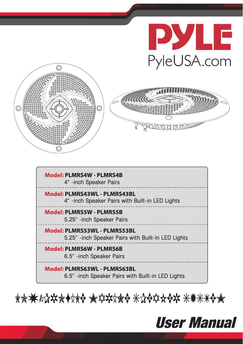 Page 1 de la notice Manuel utilisateur Pyle PLMRS5W
