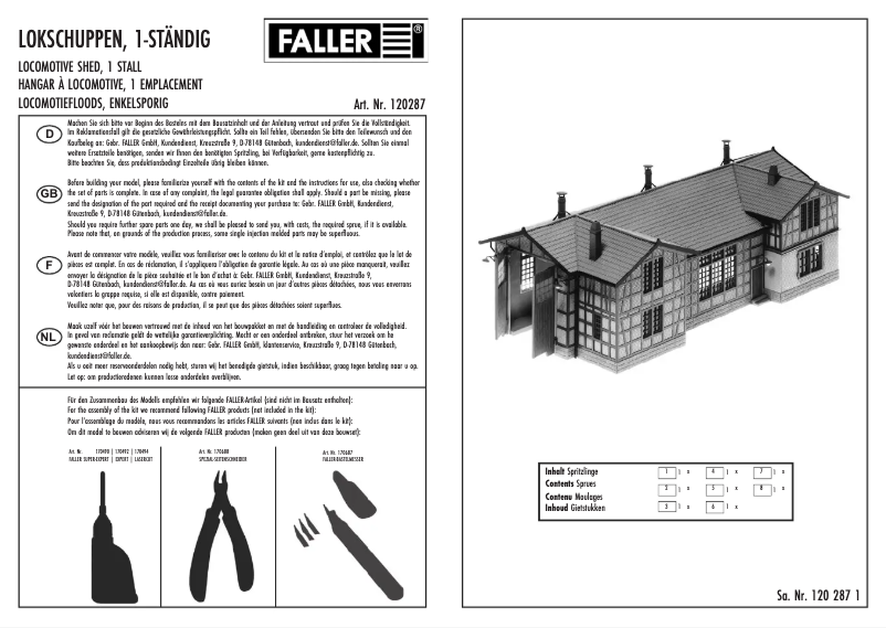 Page 1 de la notice Manuel utilisateur Faller 120287