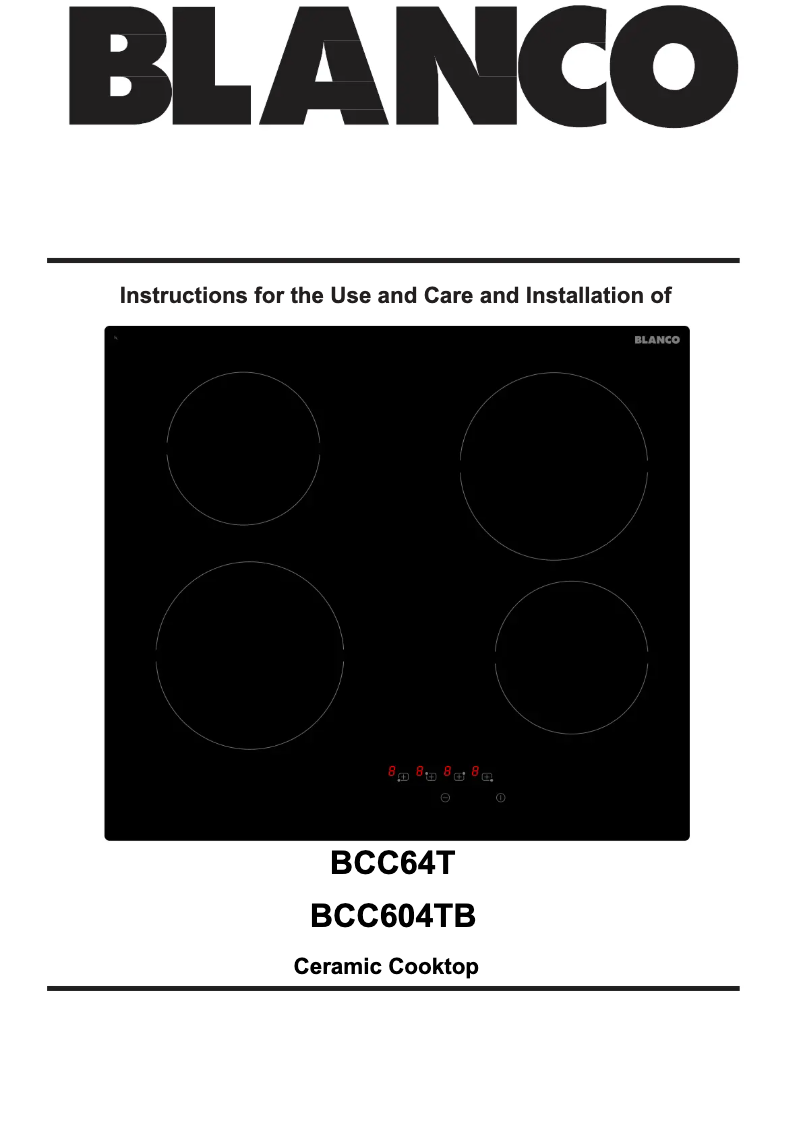 Page 1 of the manual Instructions / Assembly BLANCO BCC64T