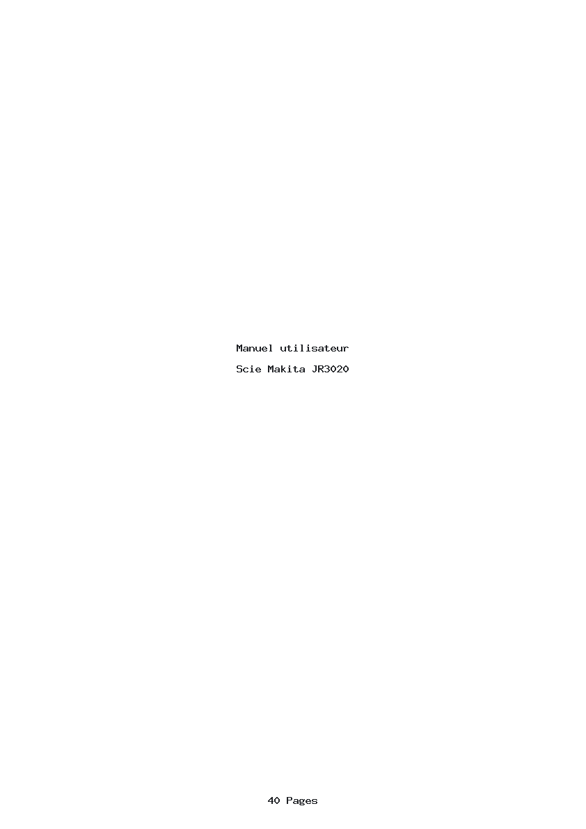 Page 1 de la notice Manuel utilisateur Makita JR3020