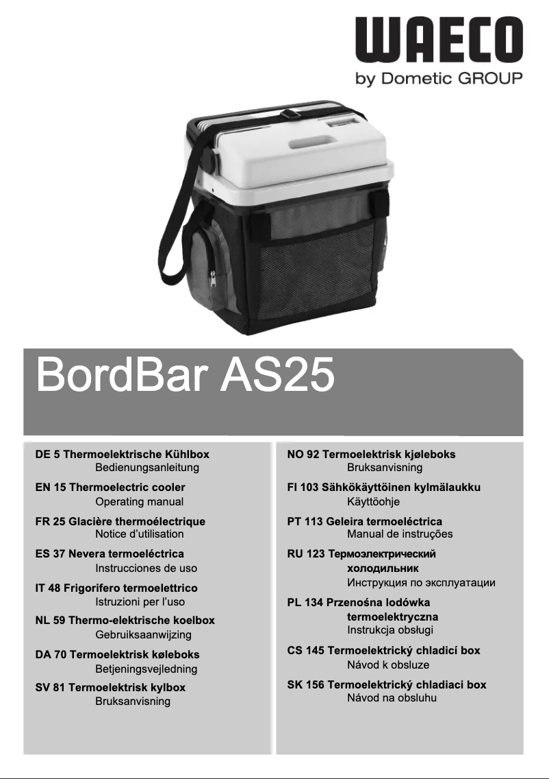 Página 1 del manual Manual de usuario Waeco BordBar AS 25