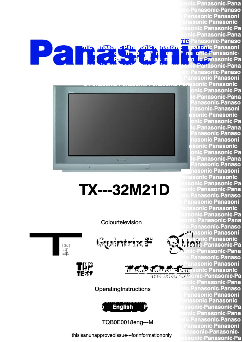 Page 1 de la notice Manuel utilisateur Panasonic TX-32M21D