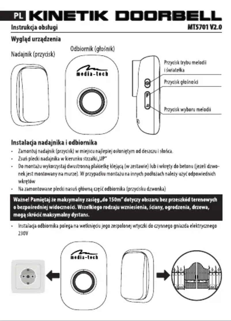 Page 1 de la notice Manuel utilisateur Media-Tech MT5701
