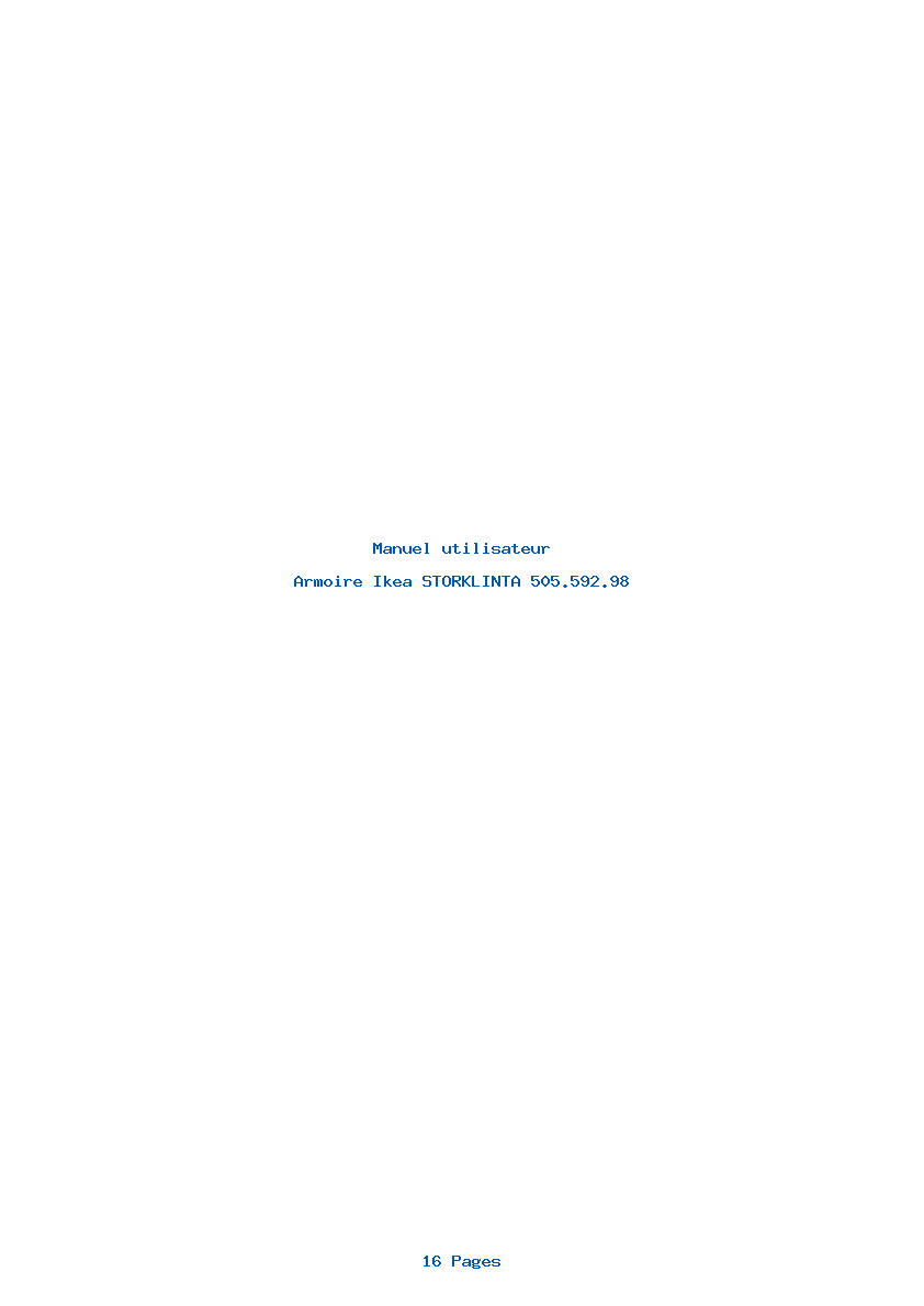 Page 1 de la notice Manuel utilisateur Ikea STORKLINTA 505.592.98