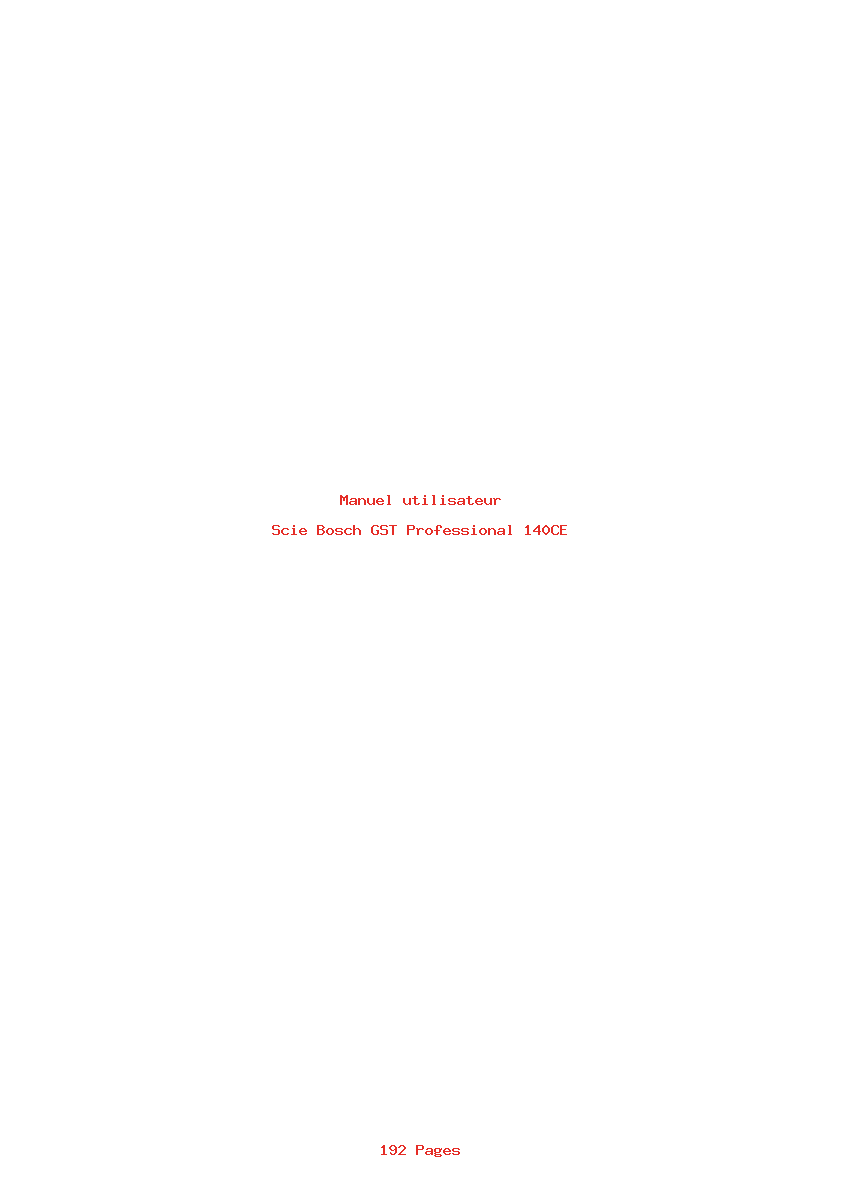 Page 1 de la notice Manuel utilisateur Bosch GST Professional 140CE
