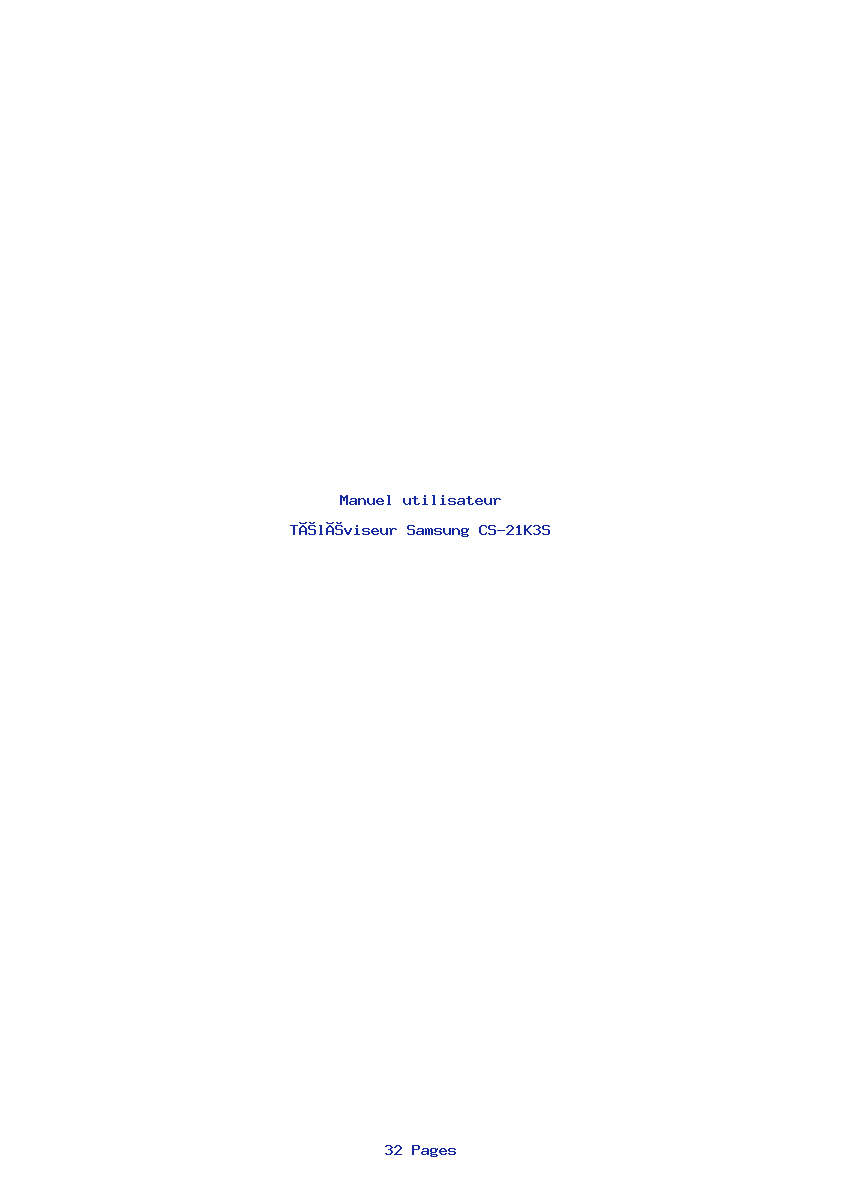 Page 1 de la notice Manuel utilisateur Samsung CS-21K3S