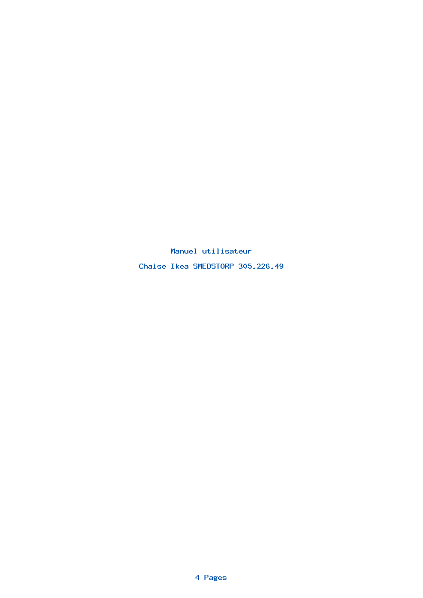 Page 1 de la notice Manuel utilisateur Ikea SMEDSTORP 305.226.49