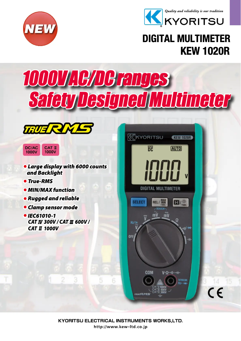 Page 1 of the manual User Manual Kyoritsu KEW1020R