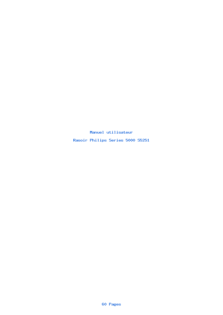 Page 1 de la notice Manuel utilisateur Philips Series 5000 S5251