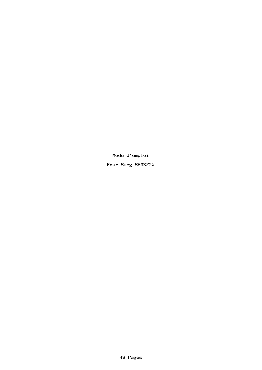 Page 1 de la notice Mode d'emploi Smeg SF6372X