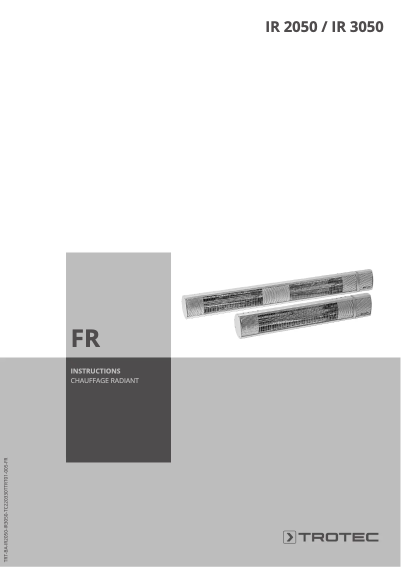 Page 1 de la notice Manuel utilisateur Trotec IR 2050