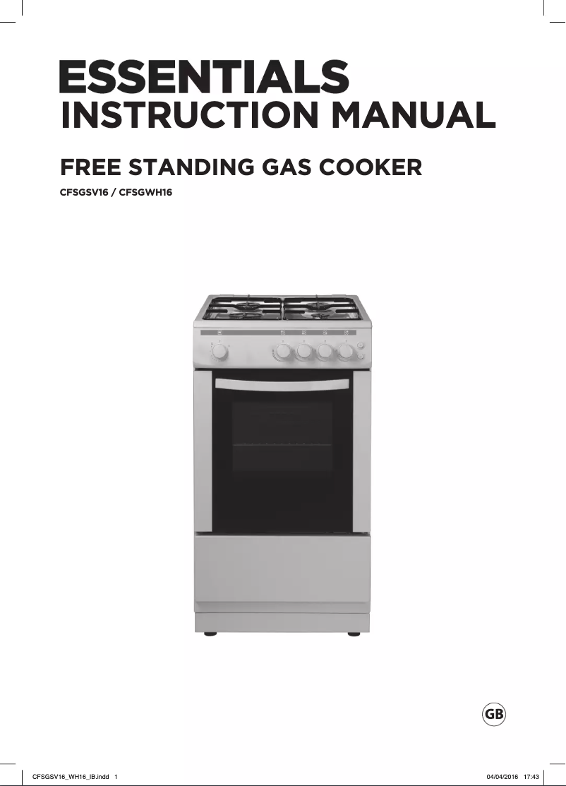 Page 1 de la notice Manuel utilisateur Currys Essentials CFSGSV16