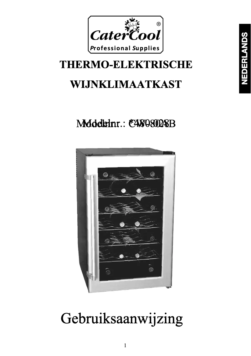 Page 1 de la notice Manuel utilisateur CaterCool 480.028