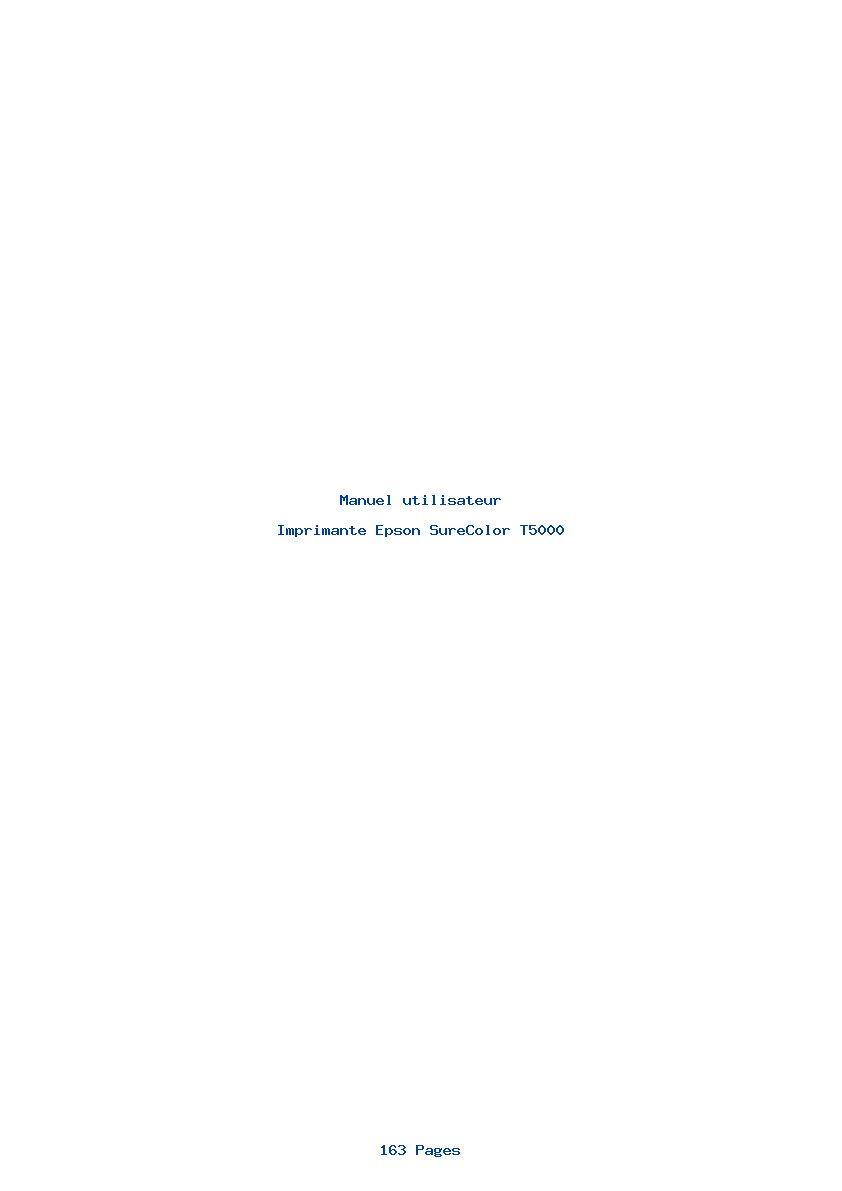 Page 1 de la notice Manuel utilisateur Epson SureColor T5000