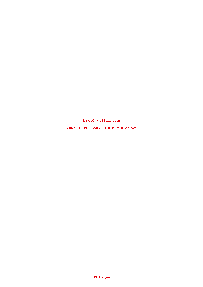 Page 1 de la notice Manuel utilisateur Lego Jurassic World 76960