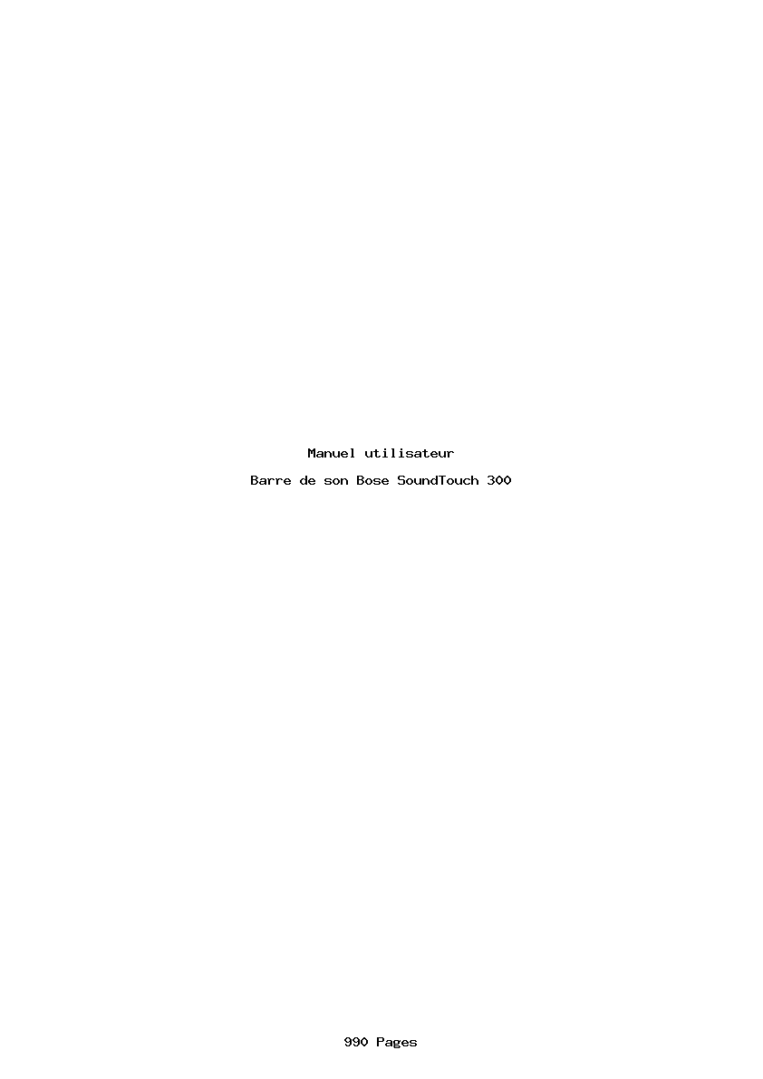 Page 1 de la notice Manuel utilisateur Bose SoundTouch 300