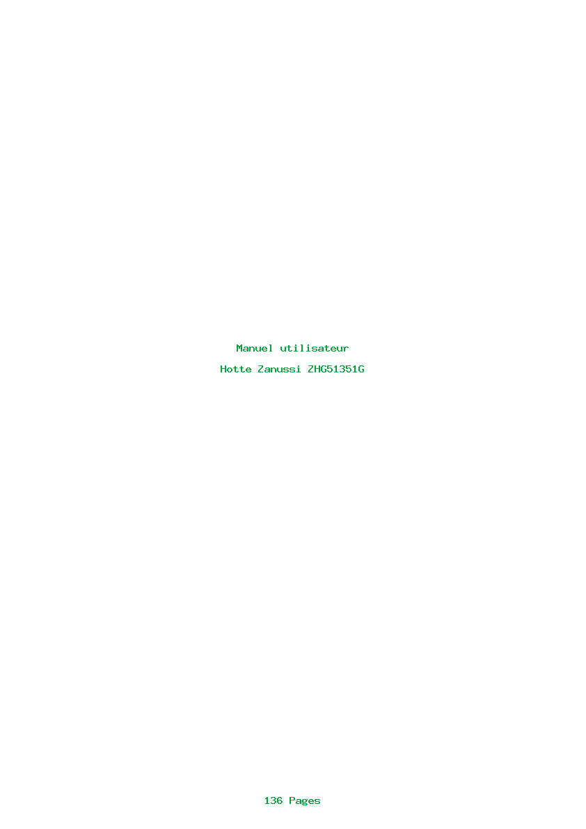 Page 1 de la notice Manuel utilisateur Zanussi ZHG51351G
