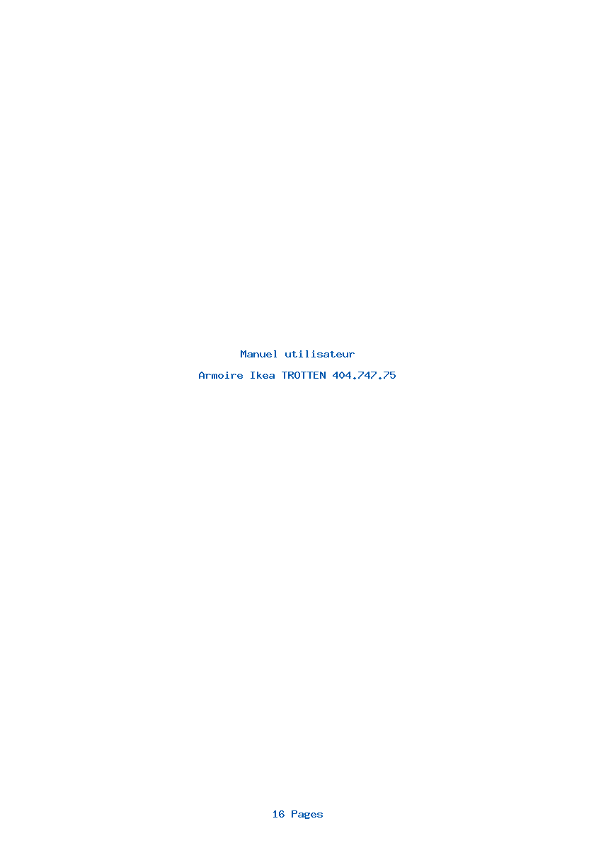 Page 1 de la notice Manuel utilisateur Ikea TROTTEN 404.747.75
