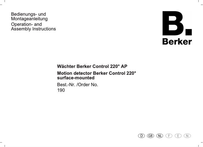Página 1 del manual Manual de usuario Berker 190