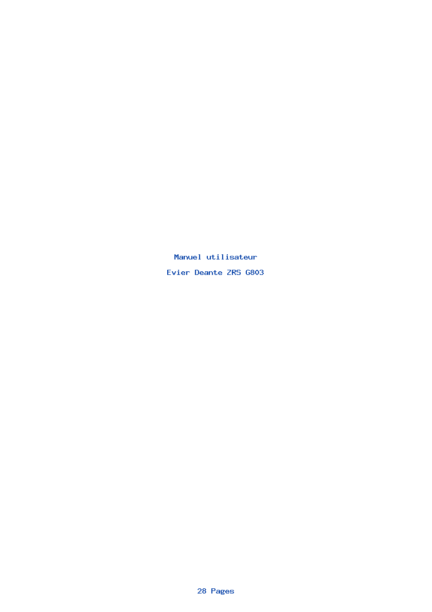 Page 1 de la notice Manuel utilisateur Deante ZRS G803