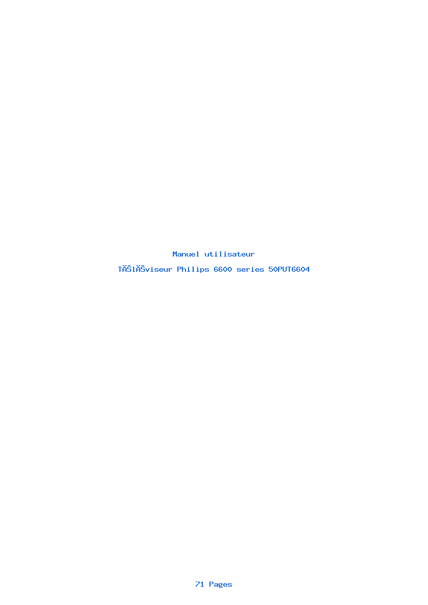 Page 1 de la notice Manuel utilisateur Philips 6600 series 50PUT6604