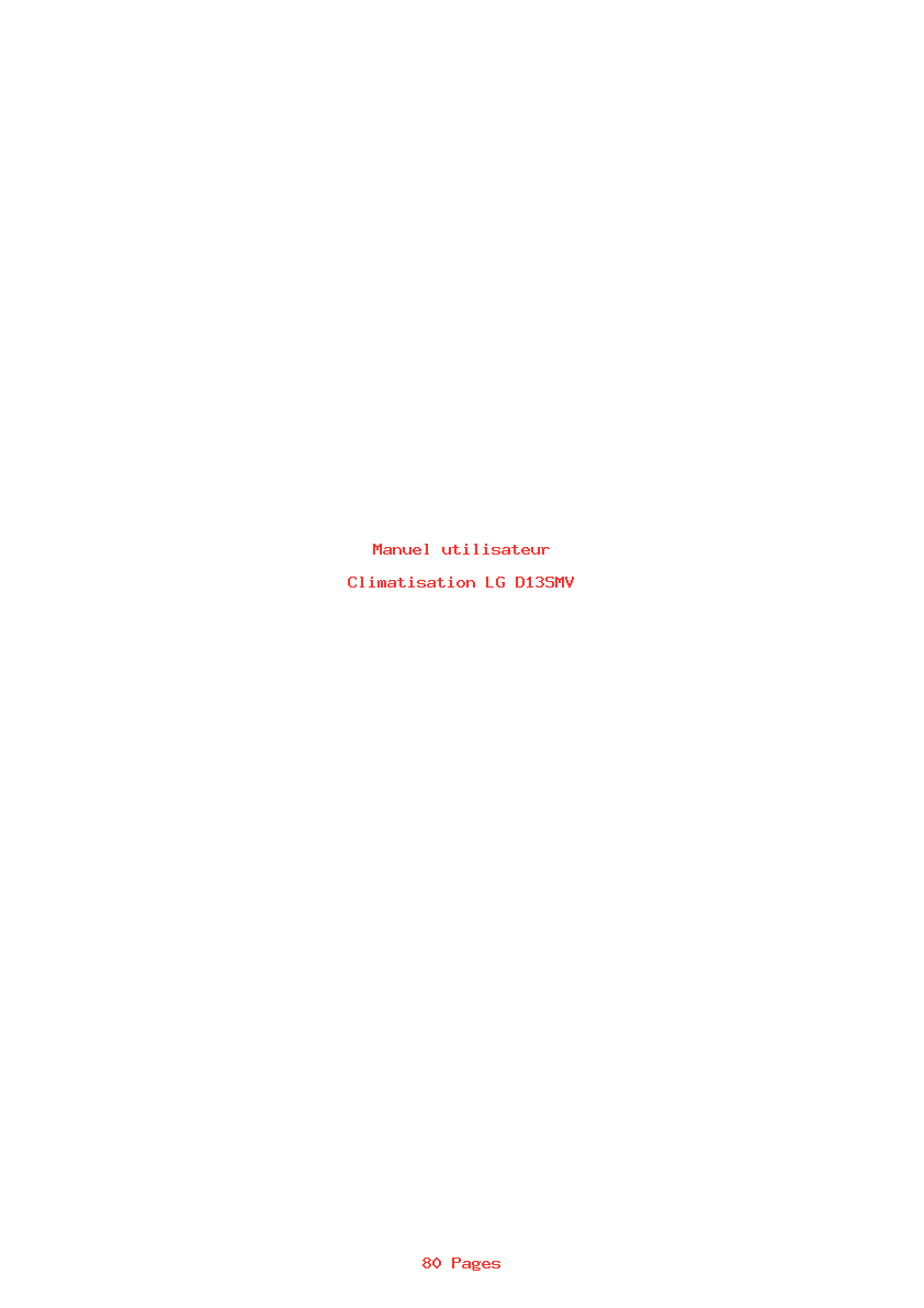Page 1 de la notice Manuel utilisateur LG D13SMV