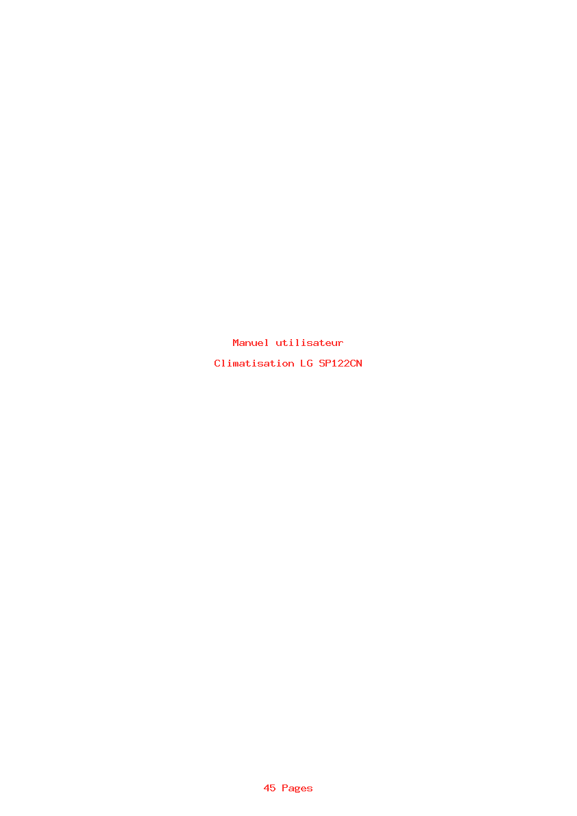Page 1 de la notice Manuel utilisateur LG SP122CN