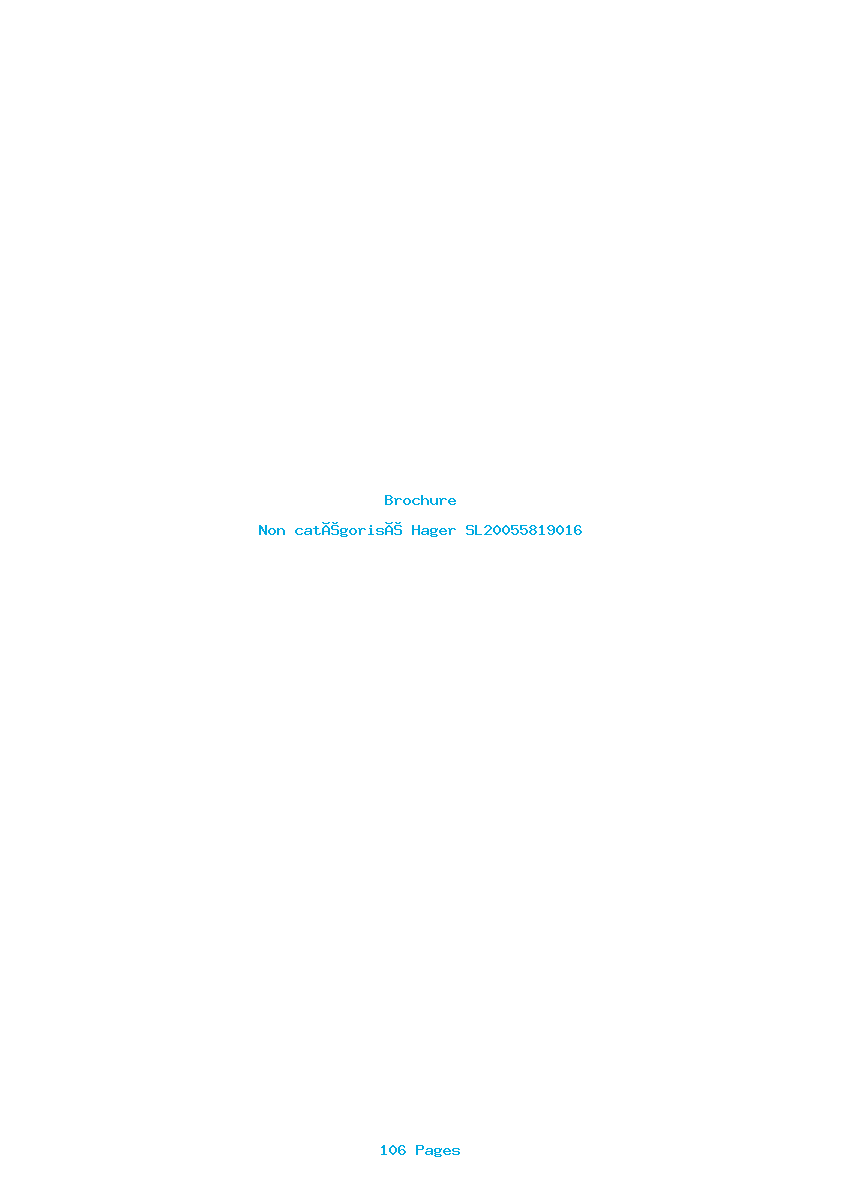 Page 1 de la notice Brochure Hager SL20055819016