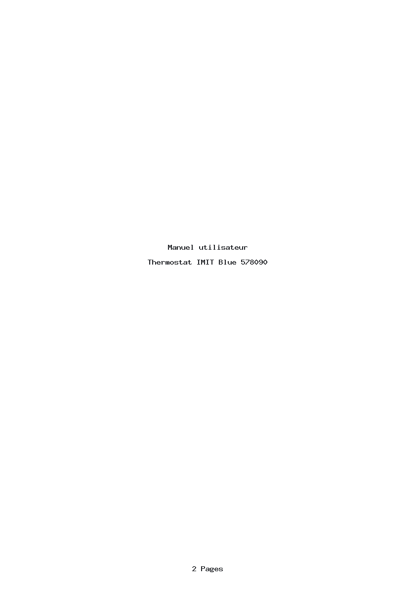Page 1 de la notice Manuel utilisateur IMIT Blue 578090