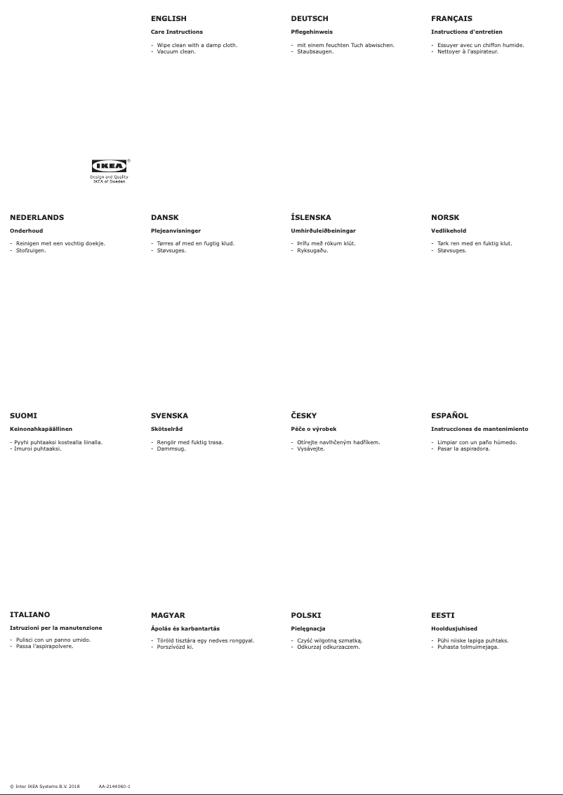Page 1 de la notice Manuel utilisateur Ikea MUREN