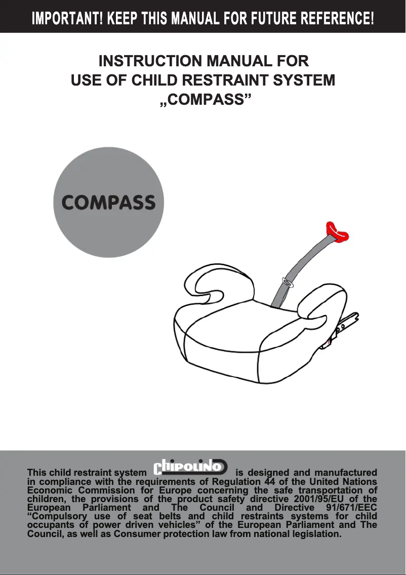 Page 1 de la notice Manuel utilisateur Chipolino Compass