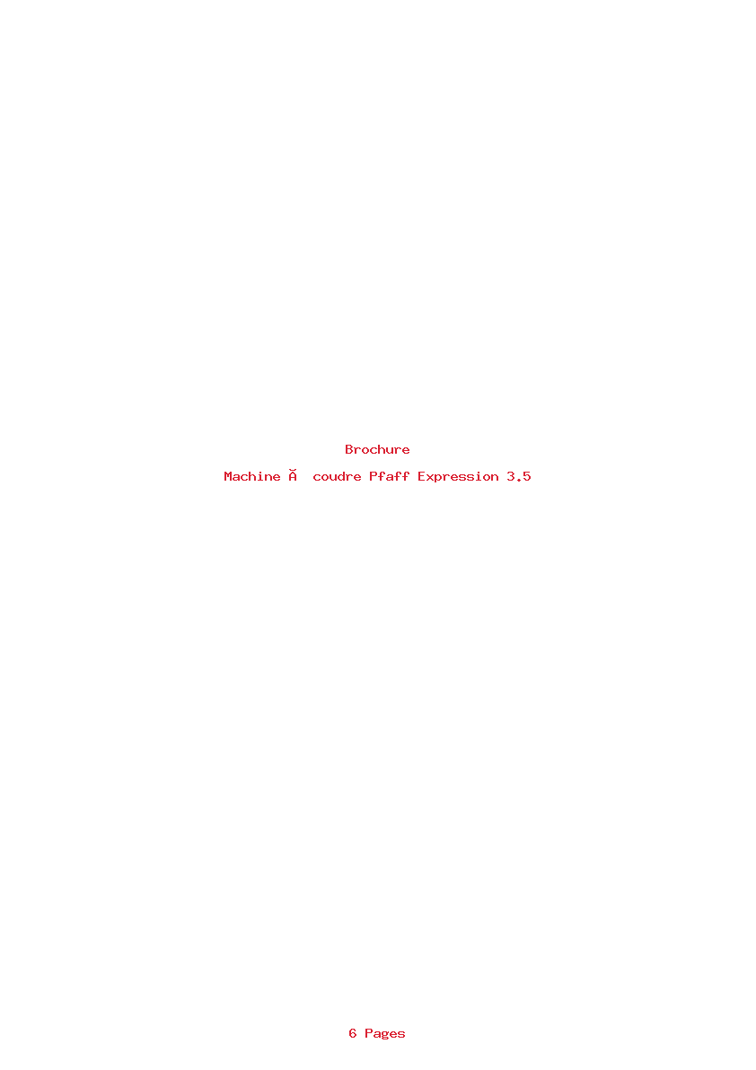 Page 1 de la notice Brochure Pfaff Expression 3.5